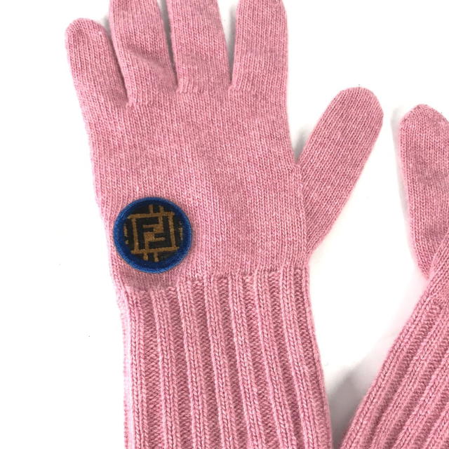 Fendi FENDI FXY554 Zucca patch Glove gloves Wool / Cashmere pink - view 3