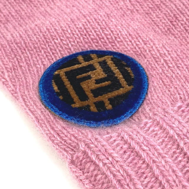 Fendi FENDI FXY554 Zucca patch glove logo gloves Wool / Cashmere pink - view 2