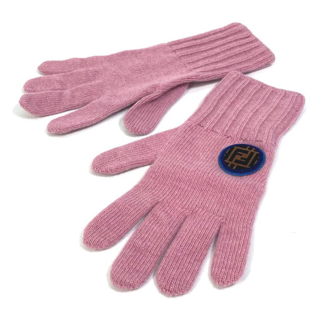 Fendi FENDI FXY554 Zucca patch glove logo gloves Wool / Cashmere pink - view 3