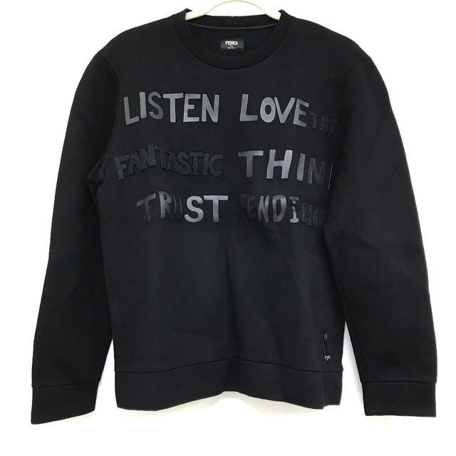 Fendi FENDI FY0812 Rubber logo sweat Apparel Tops trainer Rayon Black - view 1