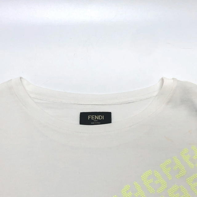 Fendi FENDI FY0894 FF logo tops Short sleeve T-shirt cotton White x yellow - view 3
