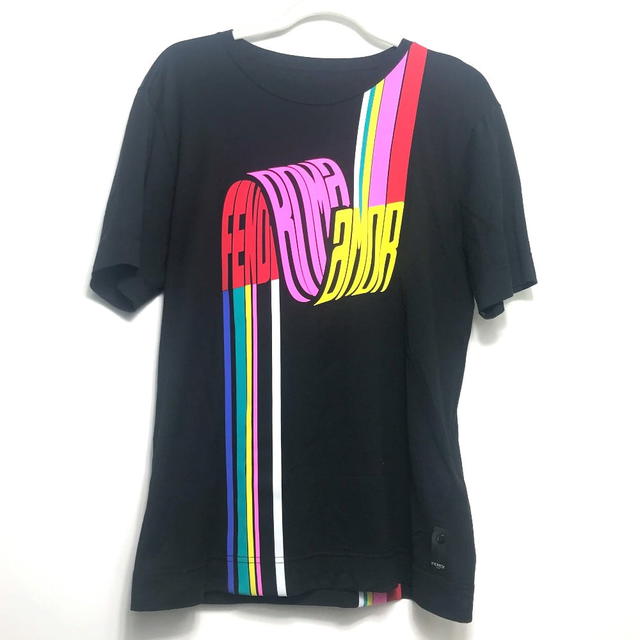 Fendi FENDI FY0936 Rainbow logo Tops Apparel Short sleeve T-shirt cotton Black - view 1
