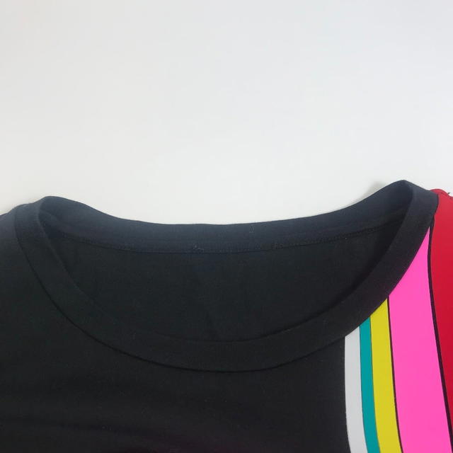Fendi FENDI FY0936 Rainbow logo Tops Apparel Short sleeve T-shirt cotton Black - view 4