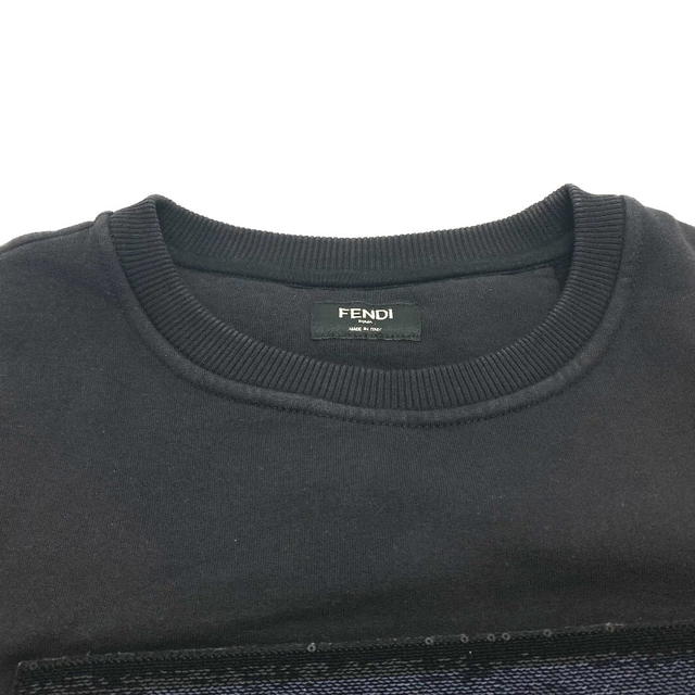 Fendi FENDI FY0944 Sequin logo Patch detail Sweatshirt sweat cotton Black - view 3