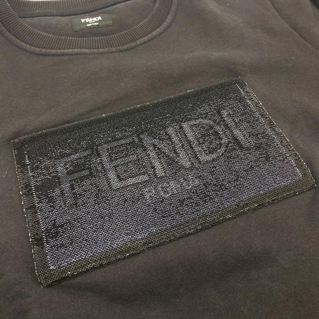 Fendi FENDI FY0944 Sequin logo Patch detail Sweatshirt sweat cotton Black - view 4