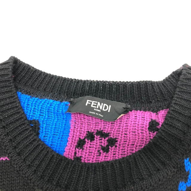Fendi FENDI FZY463 AH3E 21AW Logo Multicolore ARTIST ALLOVER Crew Neck Top sweater - view 4