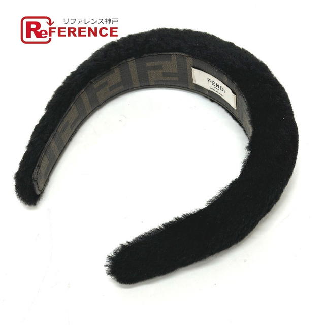 Fendi FENDI Hair band head band boa zucca hair accessory fur Black - view 1