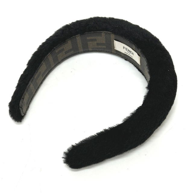 Fendi FENDI Hair band head band boa zucca hair accessory fur Black - view 2