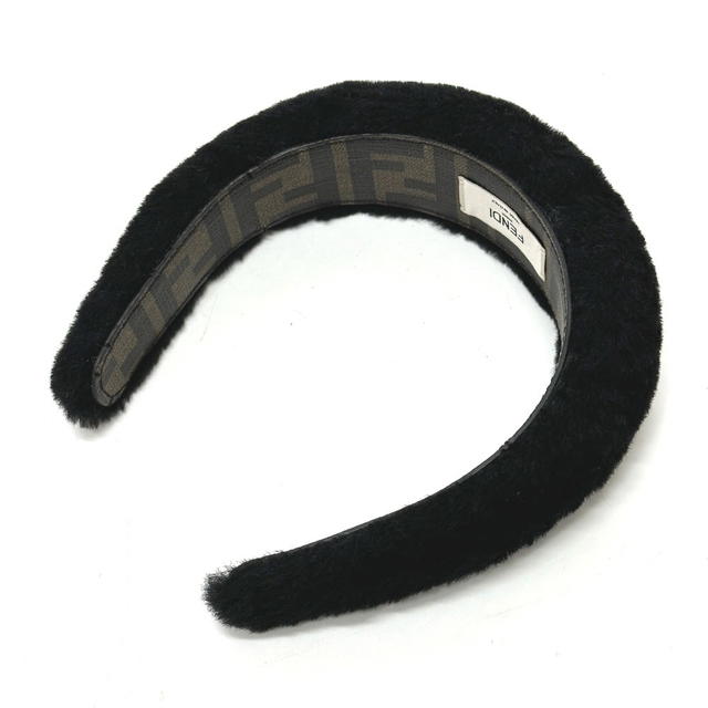 Fendi FENDI Hair band head band boa zucca hair accessory fur Black - view 3