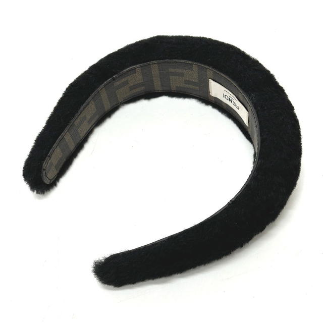Fendi FENDI Hair band head band boa zucca hair accessory fur Black - view 4