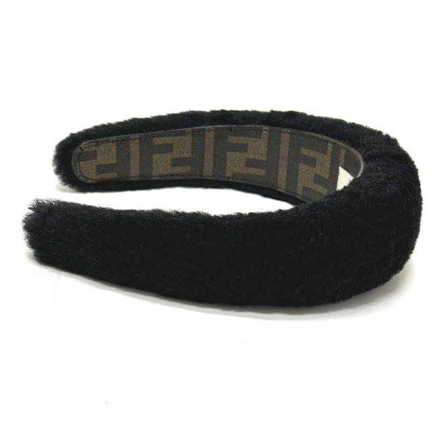 Fendi FENDI Hair band head band boa zucca hair accessory fur Black - view 5