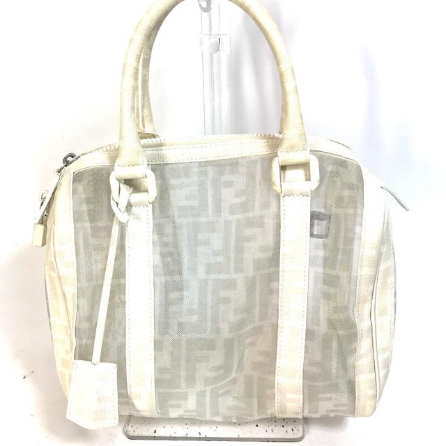 Fendi FENDI Hand Bag Zucca mesh mini Duffle Bag Leather White - view 2