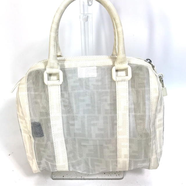 Fendi FENDI Hand Bag Zucca mesh mini Duffle Bag Leather White - view 3