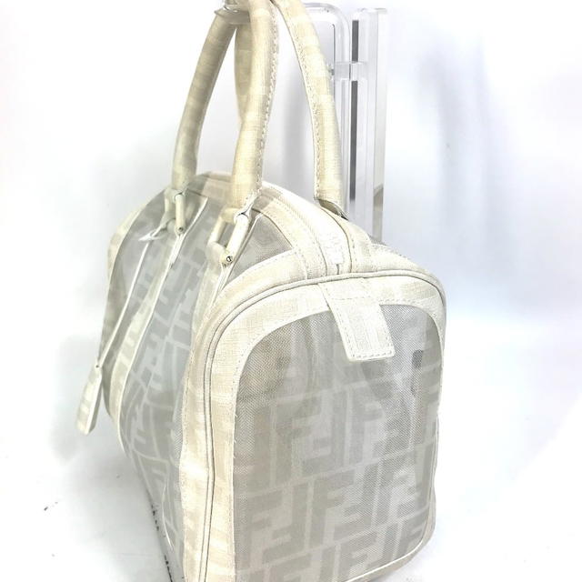 Fendi FENDI Hand Bag Zucca mesh mini Duffle Bag Leather White - view 4