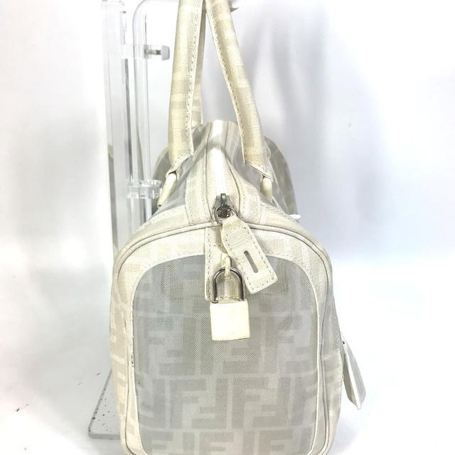 Fendi FENDI Hand Bag Zucca mesh mini Duffle Bag Leather White - view 5