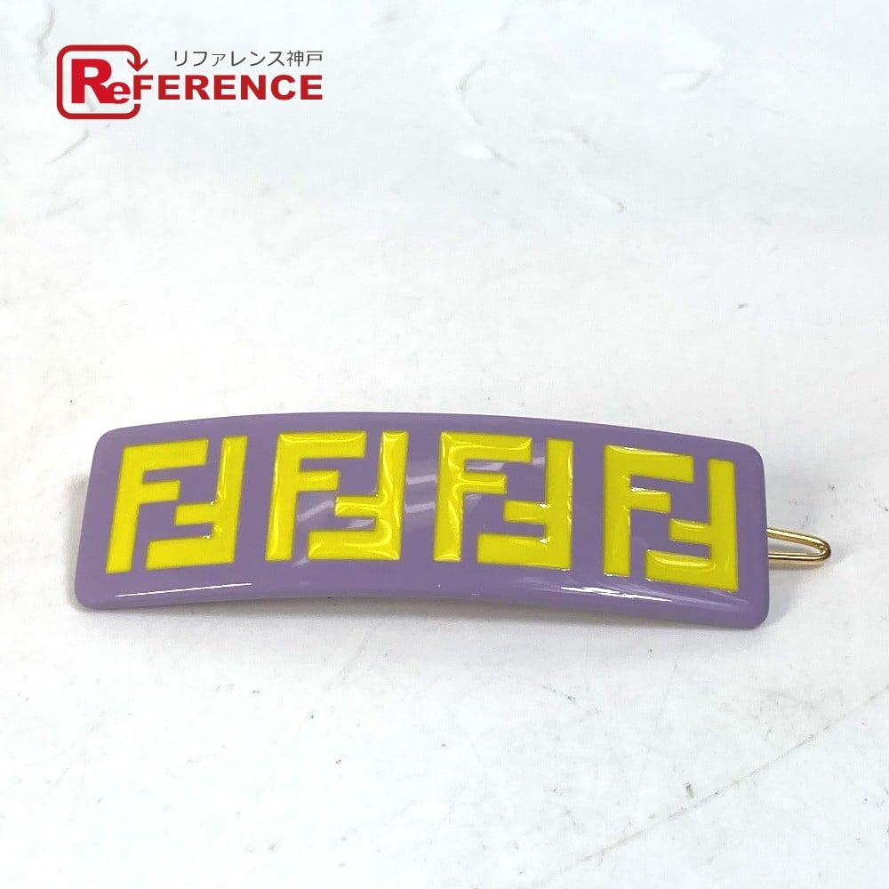 Fendi FENDI JFP402 hairpin FF hair clip logo hair accessory Barrette purple/yellow
