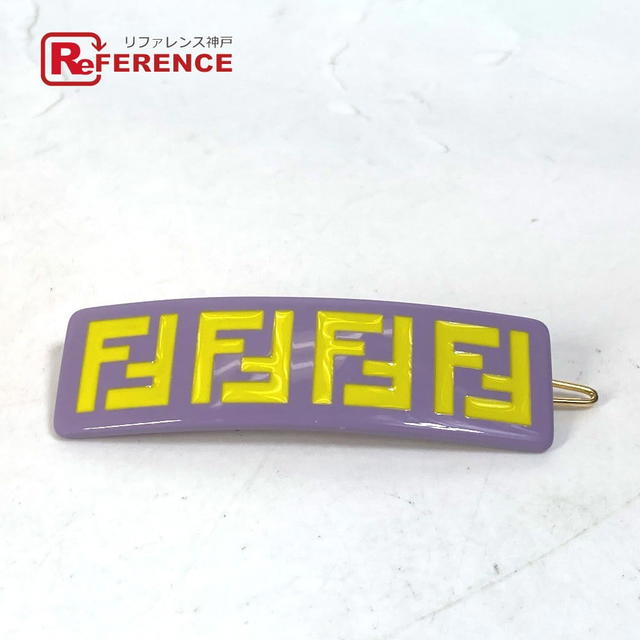 Fendi FENDI JFP402 hairpin FF hair clip logo hair accessory Barrette purple/yellow - view 1