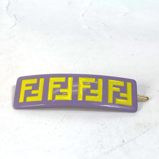 Fendi FENDI JFP402 hairpin FF hair clip logo hair accessory Barrette purple/yellow - view 2