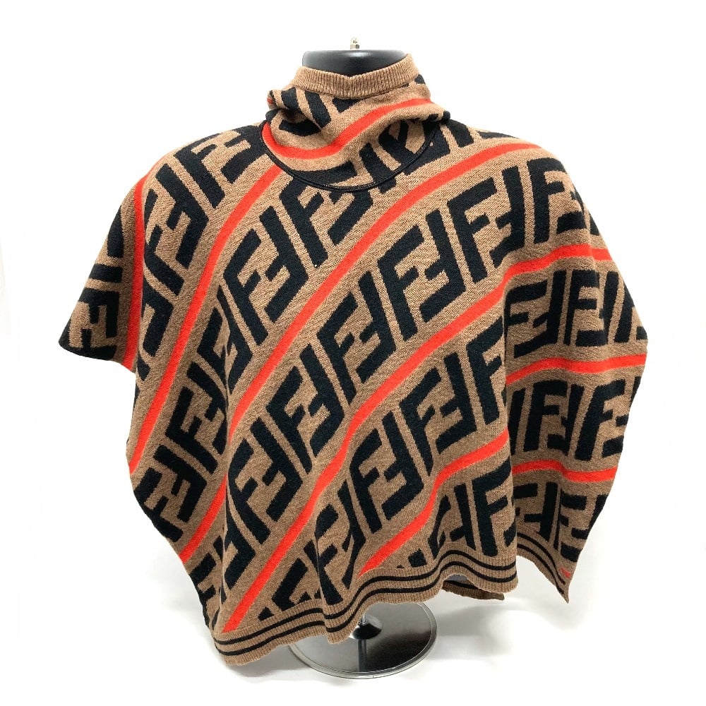 Fendi FENDI JFQ039 Zucca FF pattern With hood outer poncho cotton Brown