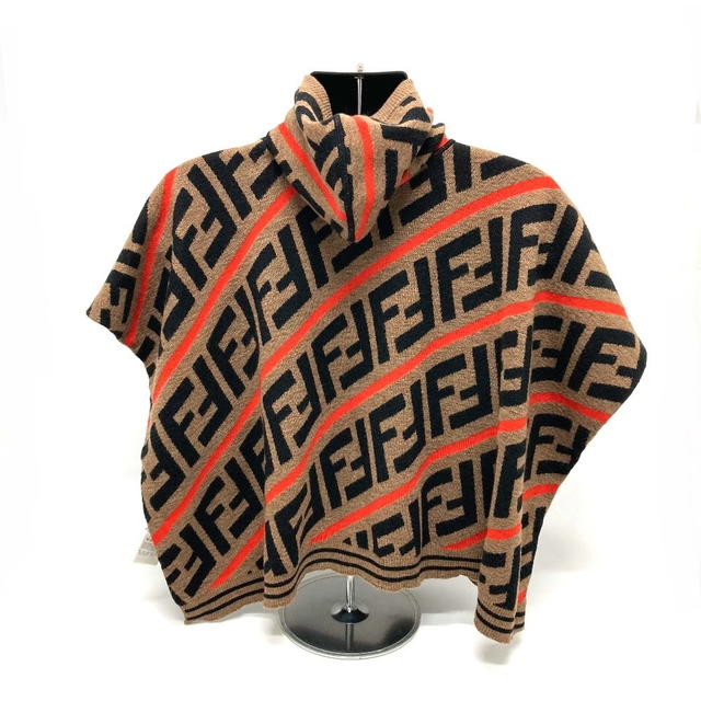 Fendi FENDI JFQ039 Zucca FF pattern With hood outer poncho cotton Brown - view 2