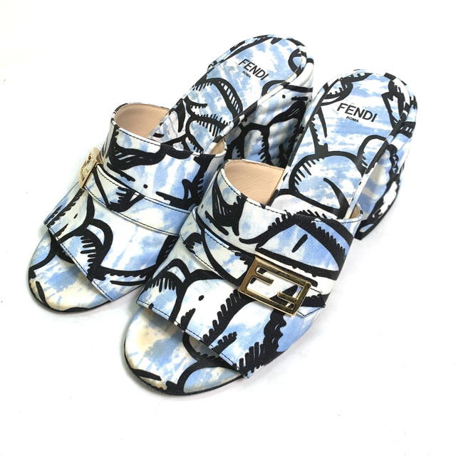 Fendi FENDI Joshua Vides california sky Shoes heel Sandals Canvas blue/White - view 1