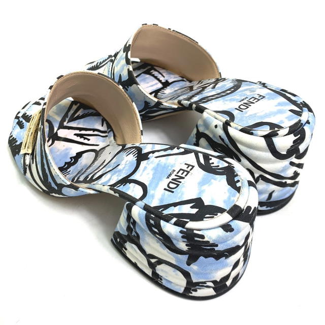Fendi FENDI Joshua Vides california sky Shoes heel Sandals Canvas blue/White - view 2