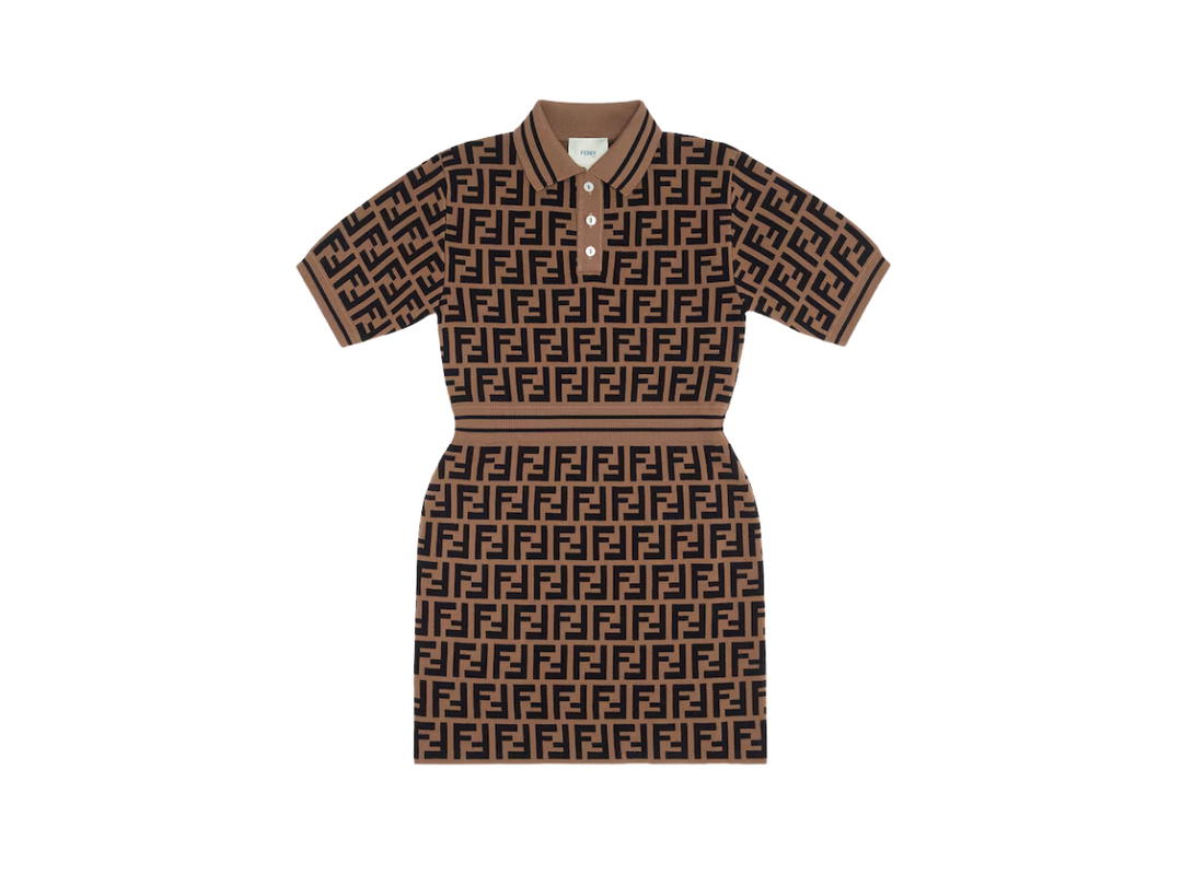 Fendi Fendi Junior Dress Cotton With Tobacco-Color Logo