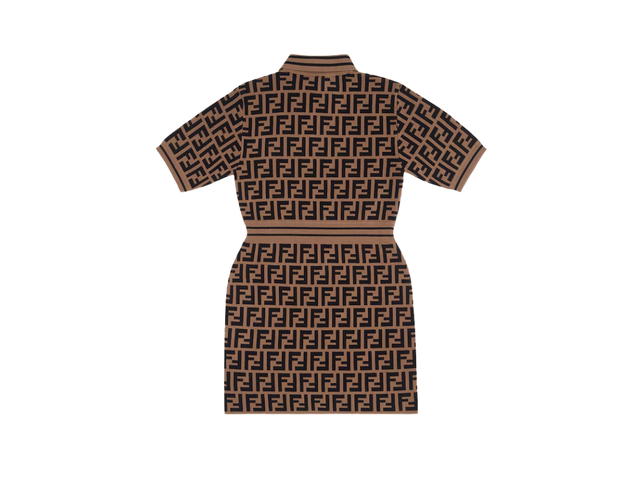 Fendi Fendi Junior Dress Cotton With Tobacco-Color Logo - view 2