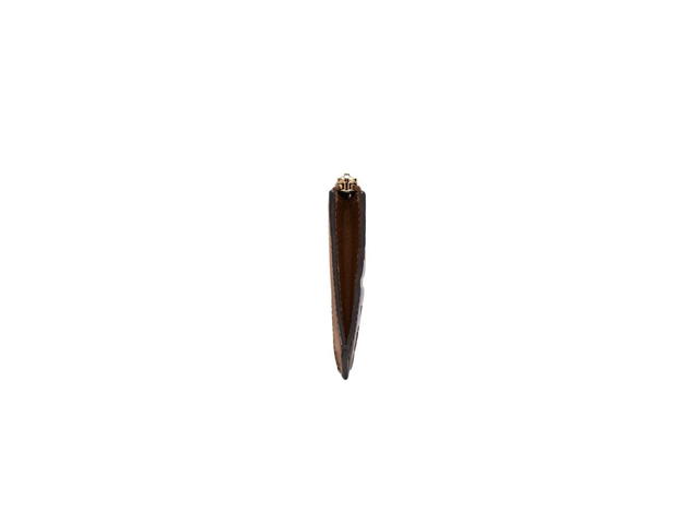Fendi Fendi Key Ring Pouch In Brown Leather With Embossed FF Motif - view 3