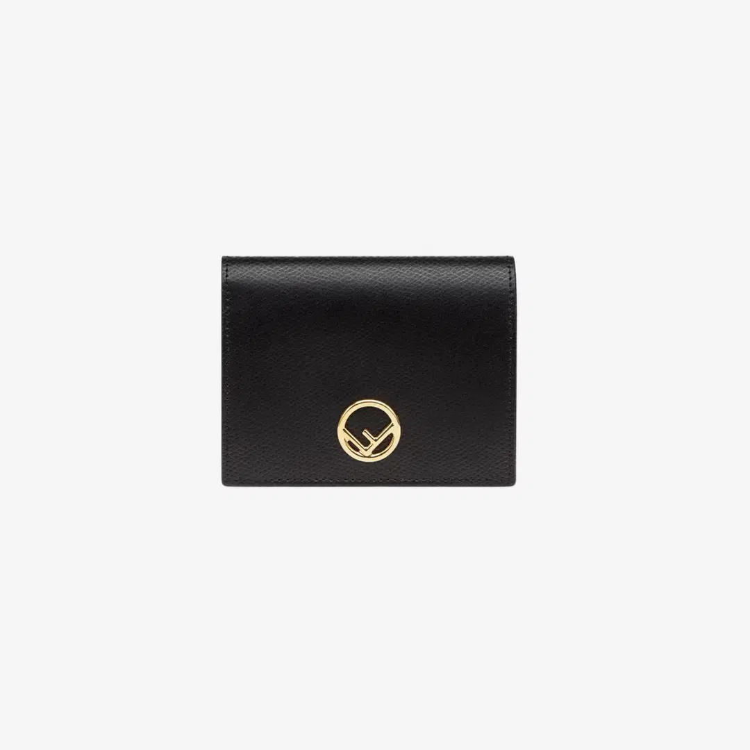 Fendi Fendi Leather Bi-Fold Compact Wallet Black