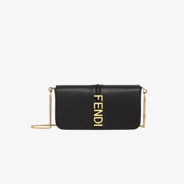 Fendi Fendi Leather Fendigraphy Chain Wallet Black - view 1