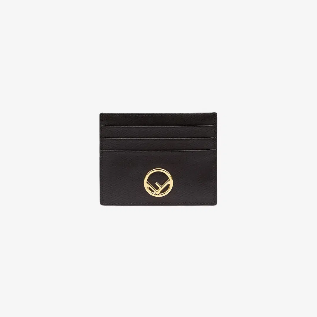 Fendi Fendi Leather Flat Card Case Black