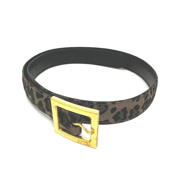 Fendi FENDI Leopard belt Canvas/Leather Brown/Red/GoldHardware - view 2