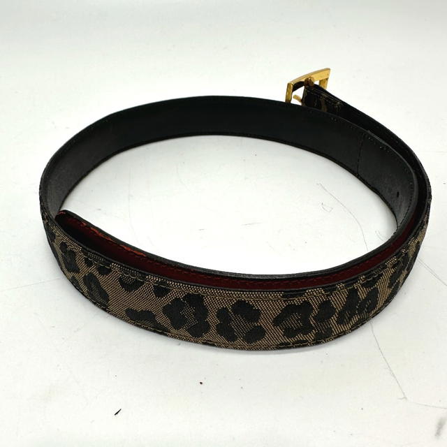 Fendi FENDI Leopard belt Canvas/Leather Brown/Red/GoldHardware - view 3