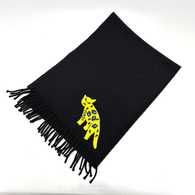 Fendi FENDI Leopard motif  Scarf wool Black - view 4