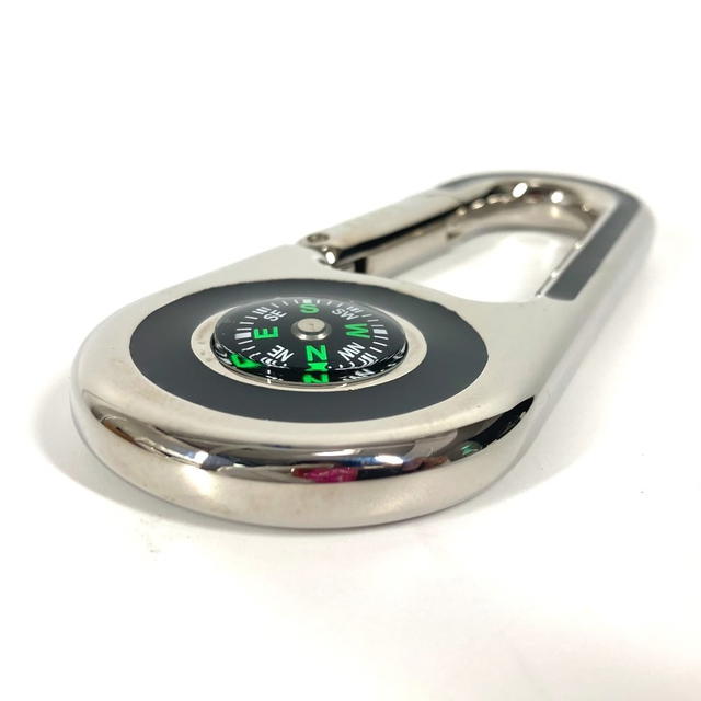 Fendi FENDI Logo compass carabiner Bag Charm Key Holder Metal Silver - view 5