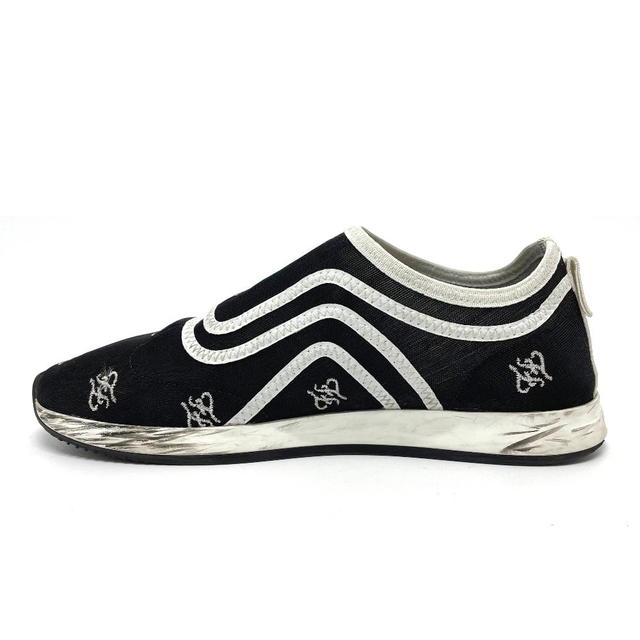 Fendi FENDI Logo embroidery mesh Sheer Slip-on sneakers Nylon mesh / rubber Black - view 4