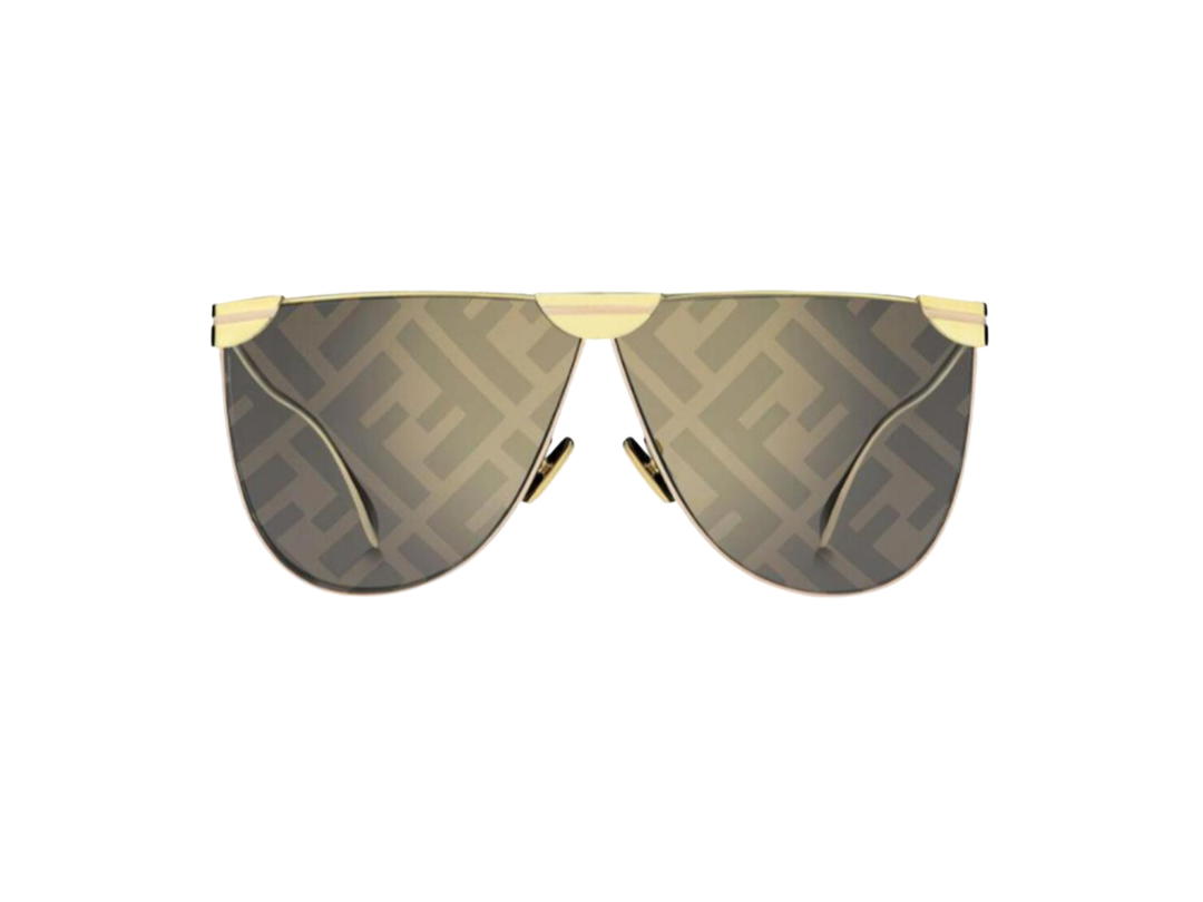Fendi Fendi Logo-lens D-Frame Metal Sunglasses In Grey Lens Gold