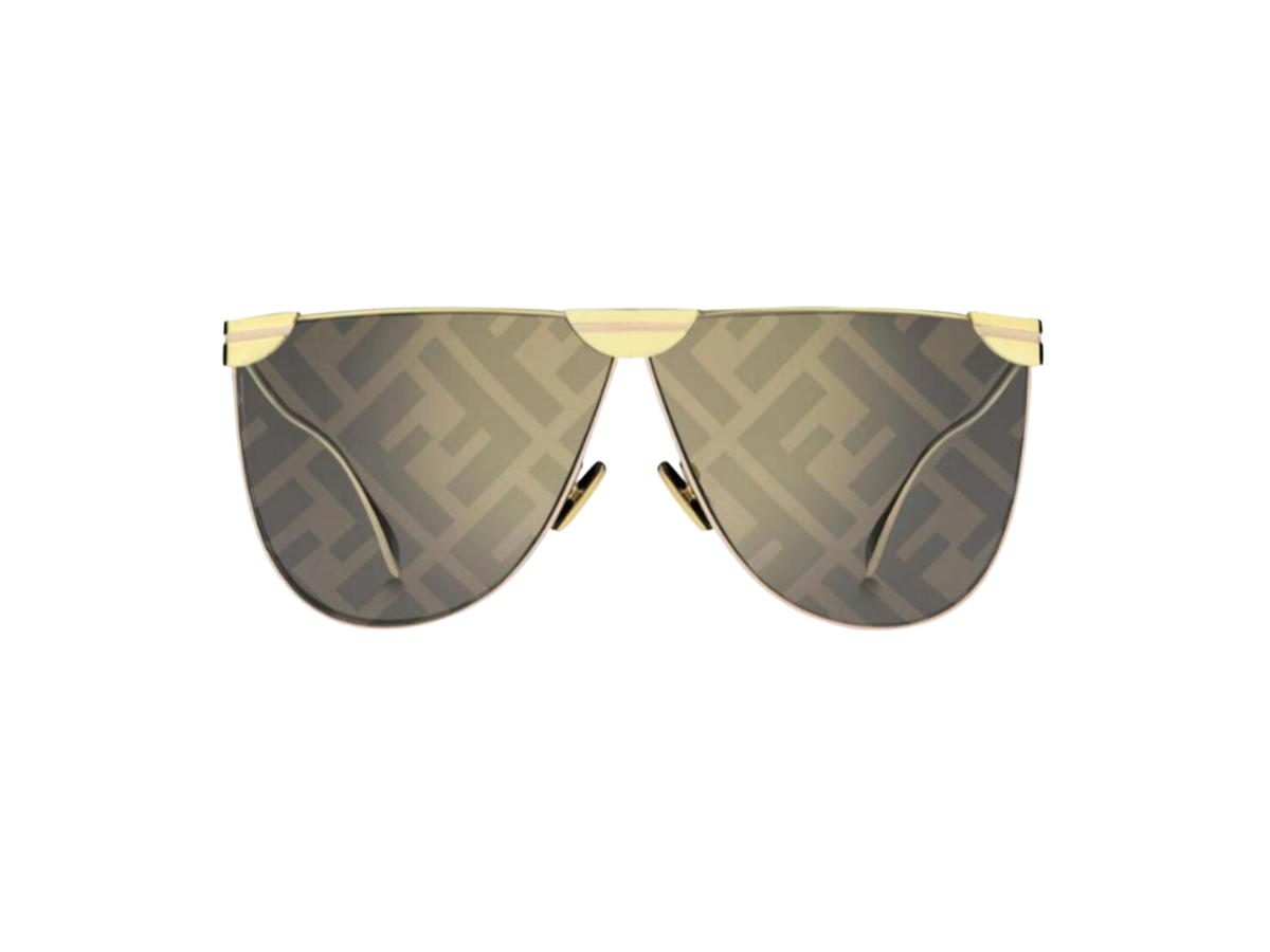 Fendi Fendi Logo-lens D-Frame Metal Sunglasses In Grey Lens Gold