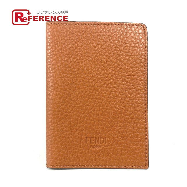 Fendi FENDI logo Passport Cover Stationery passport case Leather Brown - view 1