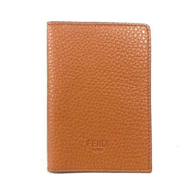 Fendi FENDI logo Passport Cover Stationery passport case Leather Brown - view 2