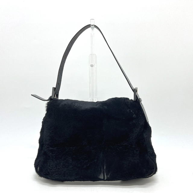 Fendi FENDI Mamma Baguette shoulder bags Hand Bag fur / Leather Black/SilverHardware - view 3