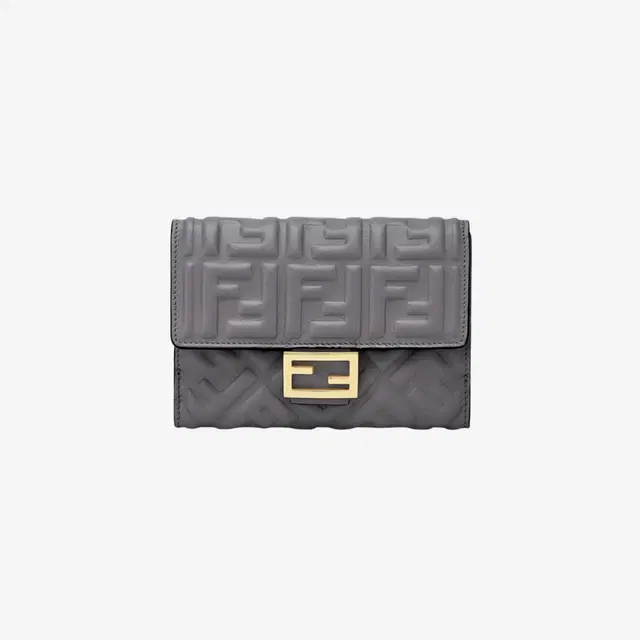 Fendi Fendi Medium Baguette Nappa Leather Wallet Grey - view 1