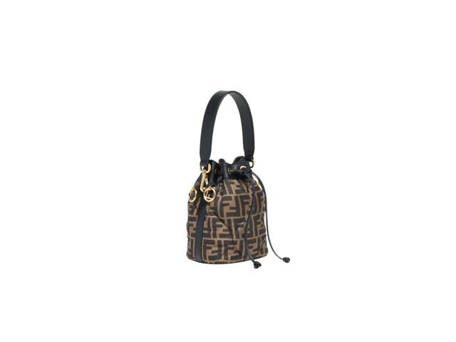Fendi Fendi Mon Tresor Bag In FF Jacquard Fabric With Gold-Finish Metal Brown - view 2