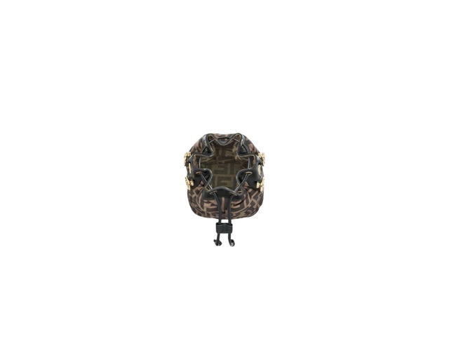 Fendi Fendi Mon Tresor Bag In FF Jacquard Fabric With Gold-Finish Metal Brown - view 3