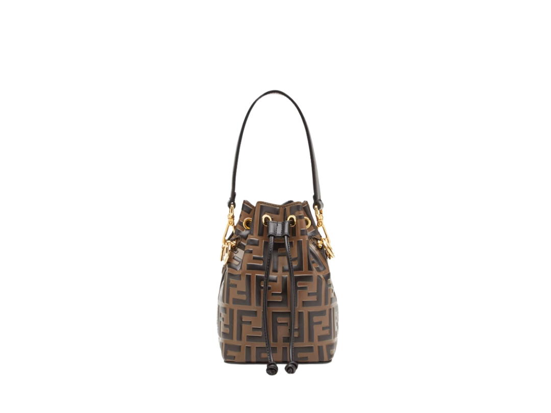 Fendi Fendi Mon Tresor Mini Bag In Calf Leather With Gold-Finish Metal Brown