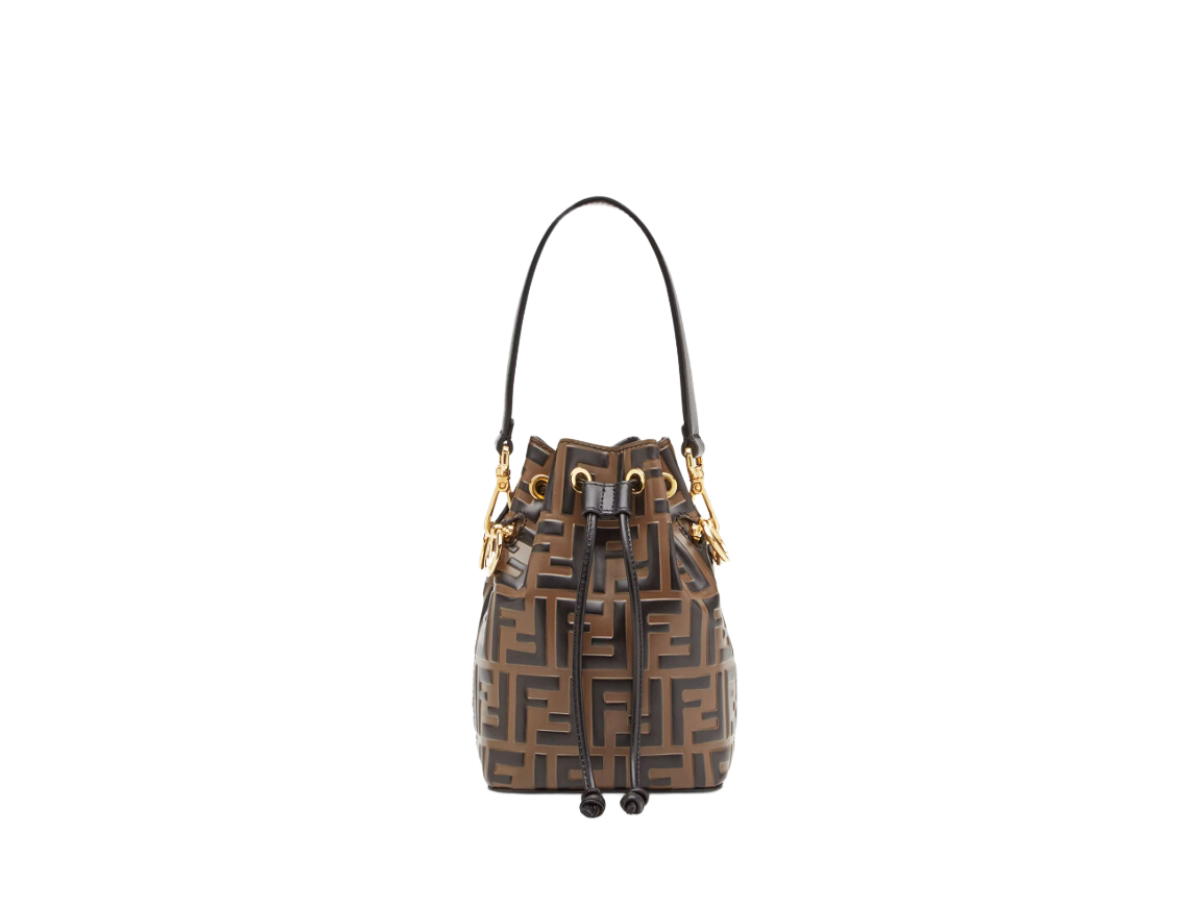 Fendi Fendi Mon Tresor Mini Bag In Calf Leather With Gold-Finish Metal Brown