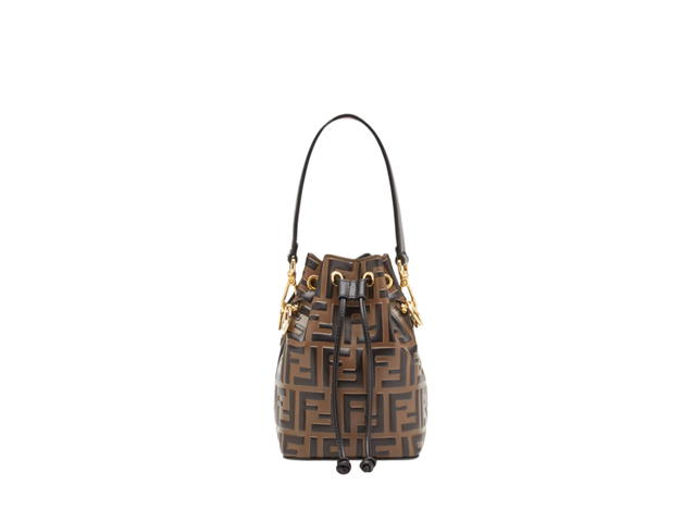 Fendi Fendi Mon Tresor Mini Bag In Calf Leather With Gold-Finish Metal Brown - view 1