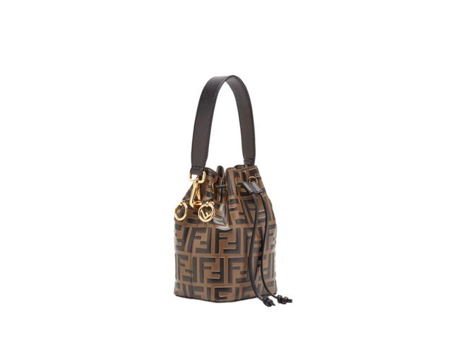 Fendi Fendi Mon Tresor Mini Bag In Calf Leather With Gold-Finish Metal Brown - view 2