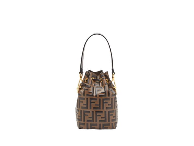 Fendi Fendi Mon Tresor Mini Bag In Calf Leather With Gold-Finish Metal Brown - view 3